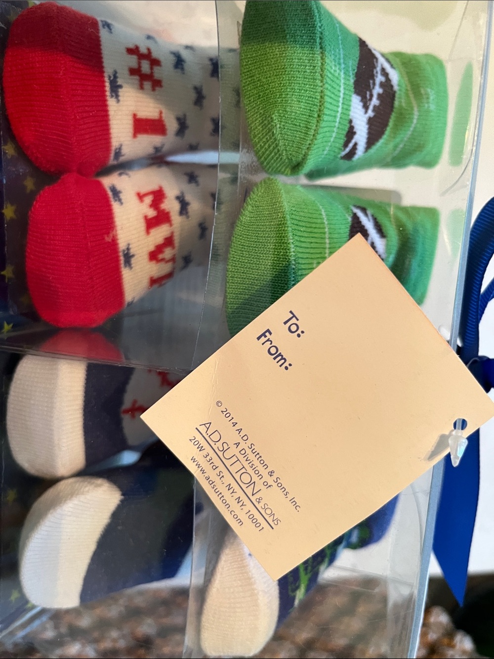 Baby Essentials Baby & Walker Sock Gift Set - Green, Red, White, Navy - Picture 2 of 2